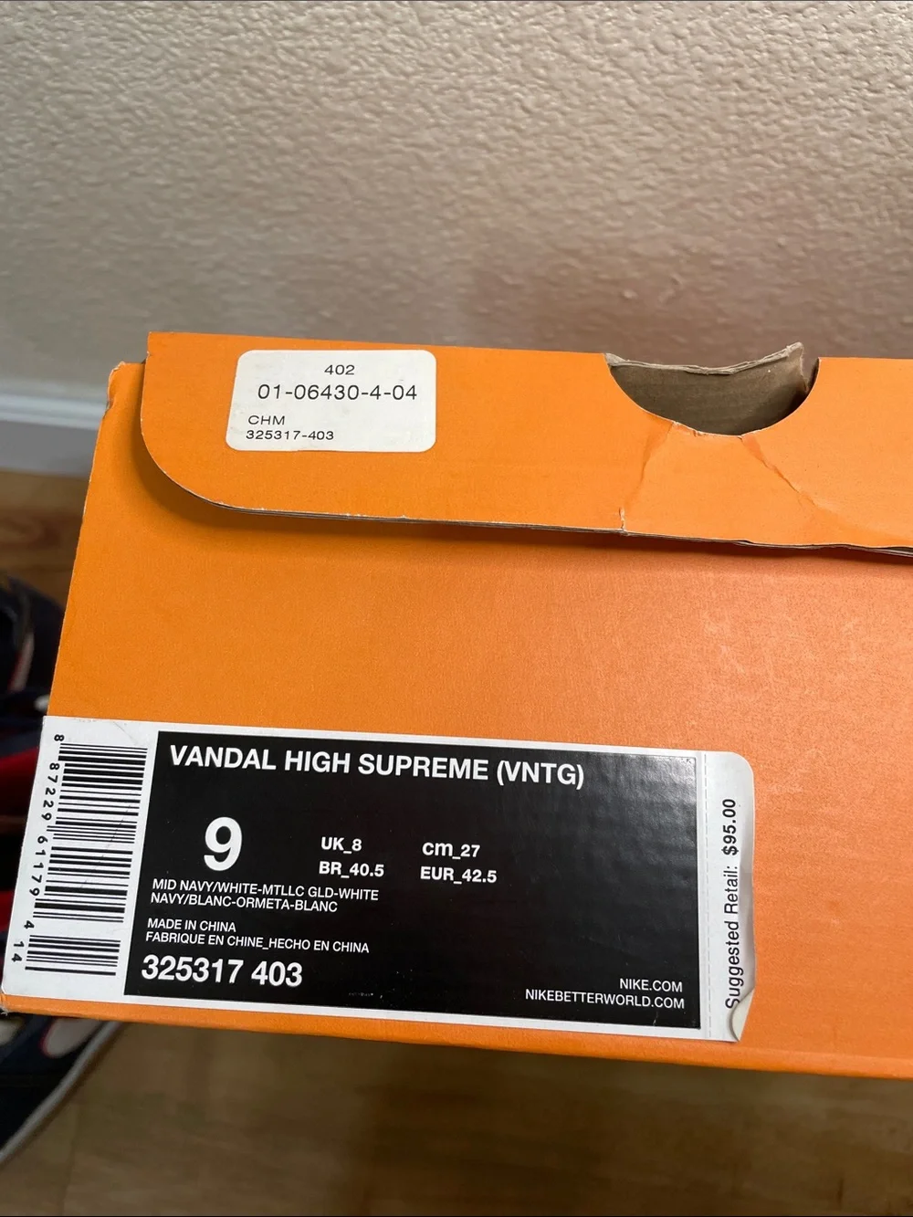 Nike Vandal High Supreme (VNTG) Sneakers (size 9)